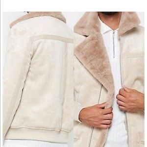 Maniere De Voir shearling bomber jacket